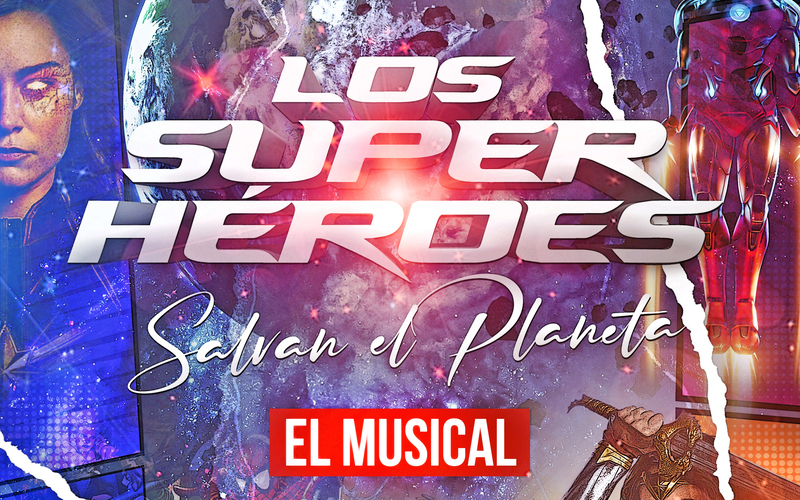 Cartel Musical Los Superheroes 800